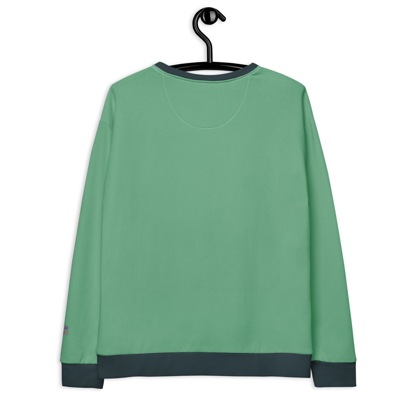 This unisex sweatshirt is a new arrival with "POSITIVITY CHANGES EVERYTHING" in a bold, dark teal tilt. Made with recycled materials for ultimate comfort.
