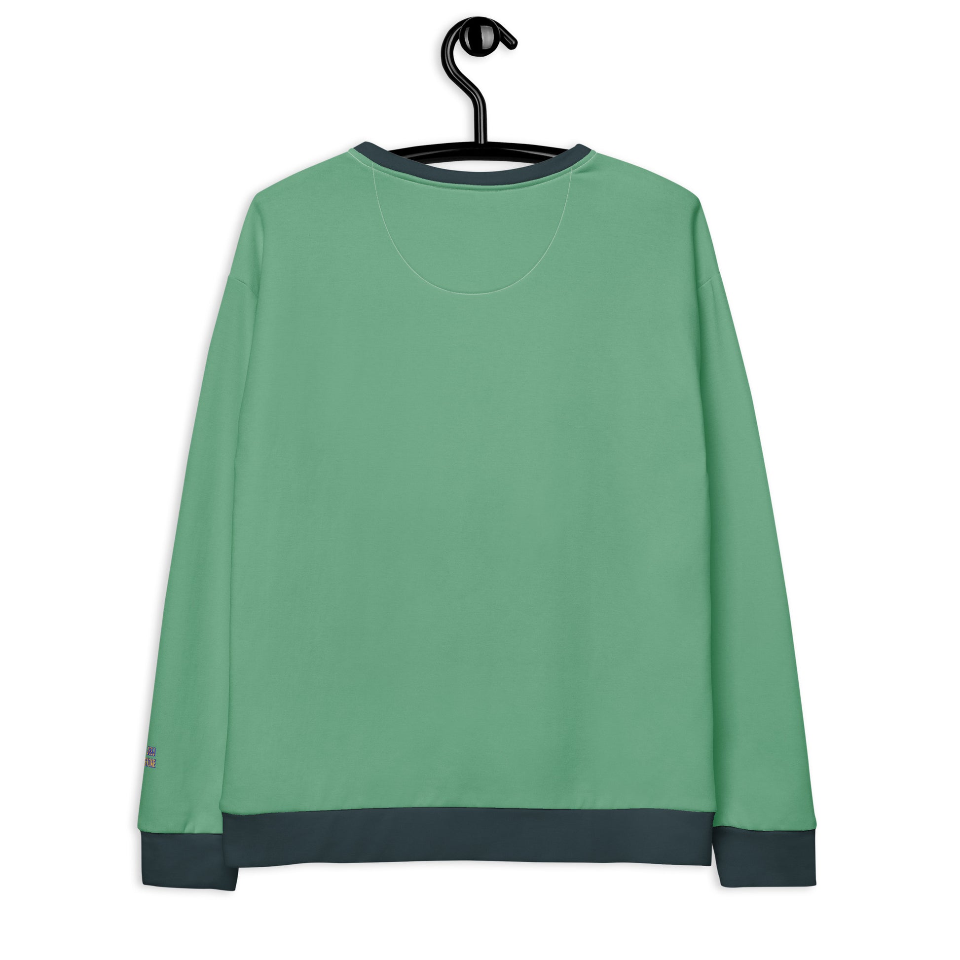 This unisex sweatshirt is a new arrival with "POSITIVITY CHANGES EVERYTHING" in a bold, dark teal tilt. Made with recycled materials for ultimate comfort.